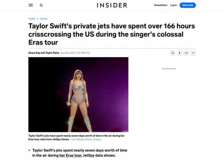 JetSpy x Insider: Taylor Swift's private jets have spent over 166 hours crisscrossing the US during the singer's colossal Eras tour