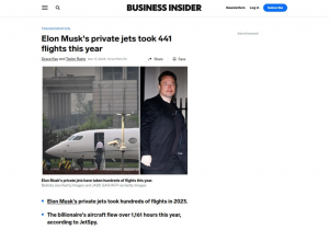 JetSpy x Insider: Musk's Jets Spent Over 1,161 Hours in Flight in 2023
